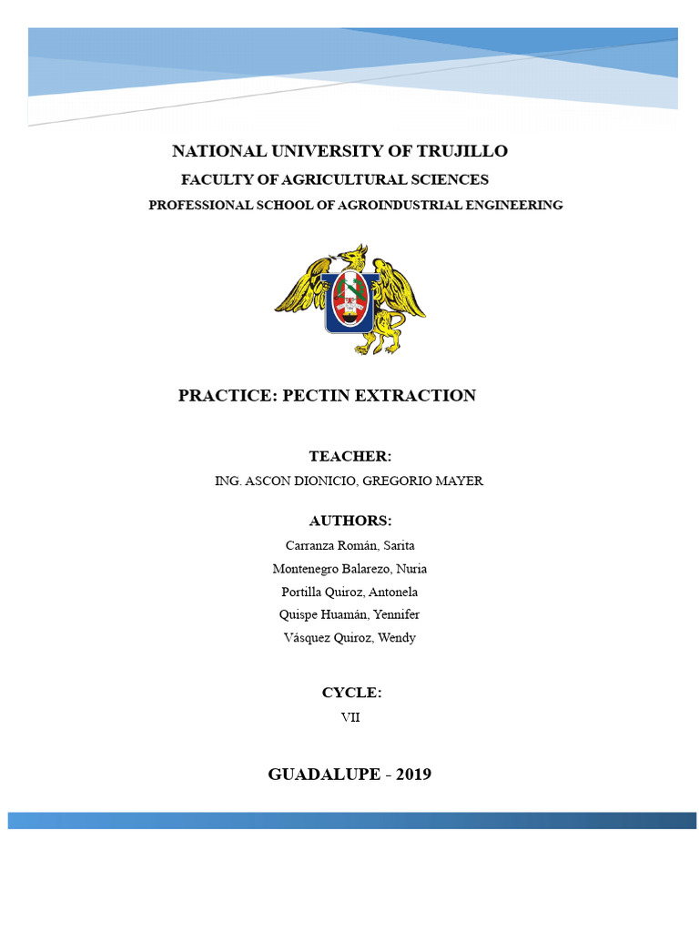 Practice. Pectin Extraction | PDF