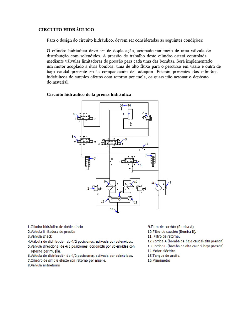 CIRCUITO HIDRÁULICO EXPLICAÇÃO | PDF | Bomba | Válvula