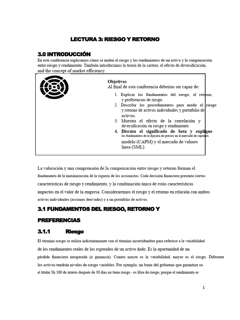 Riesgo y Retorno en Inversiones Financieras | PDF | Modelo de fijación ...