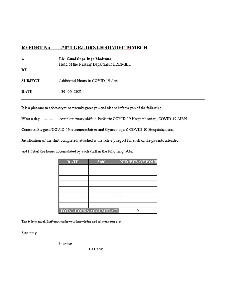 COVID-19 Shift Hours Report 2021 | PDF