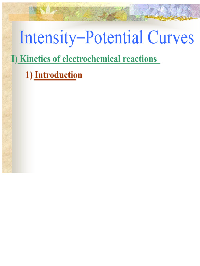 Electrochemical Intensity-Potential Curves | PDF | Electrochemistry | Anode