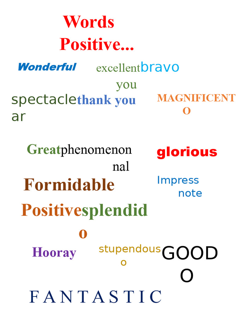 Positive Words for Celebrations | PDF