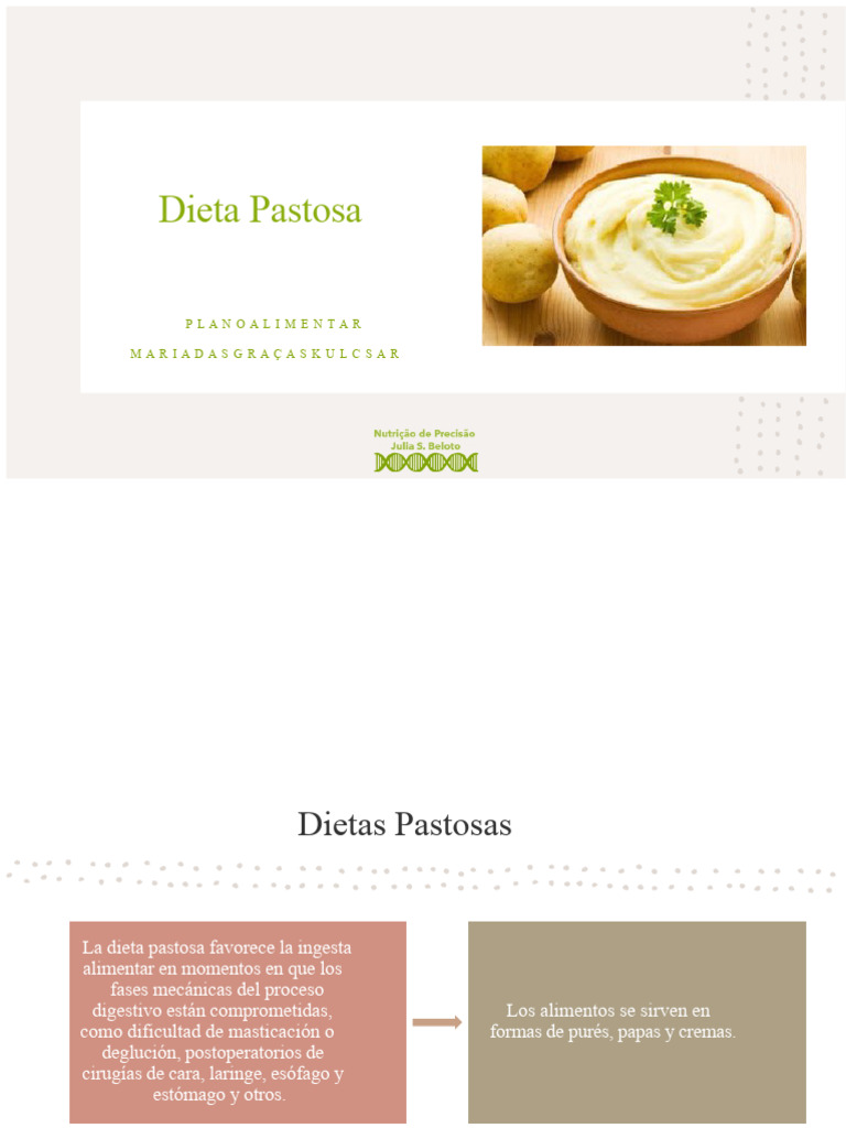 Dieta Pastosa: Menú y Recetas Saludables | PDF | Caldo | Dieta