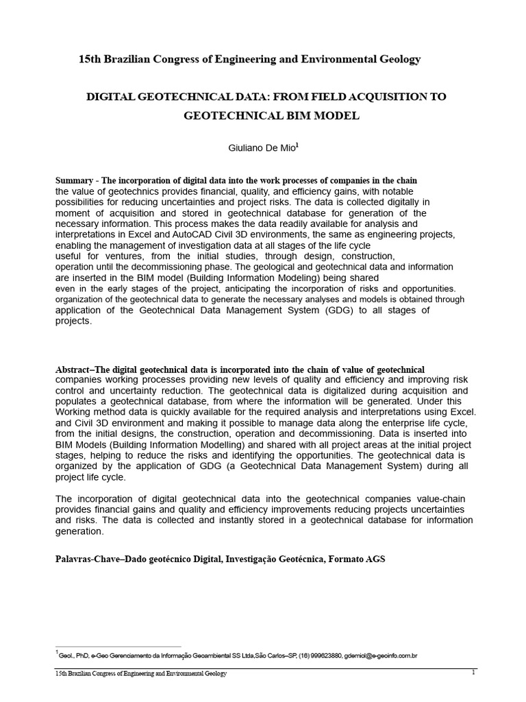 Digital Geotechnical Data Management in BIM | PDF | Building ...