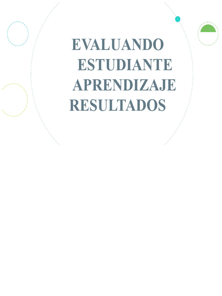 Evaluación de Resultados de Aprendizaje | PDF | Evaluación | Aprendizaje