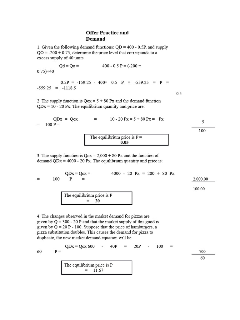 Supply and Demand Equilibrium Analysis | PDF | Supply And Demand ...