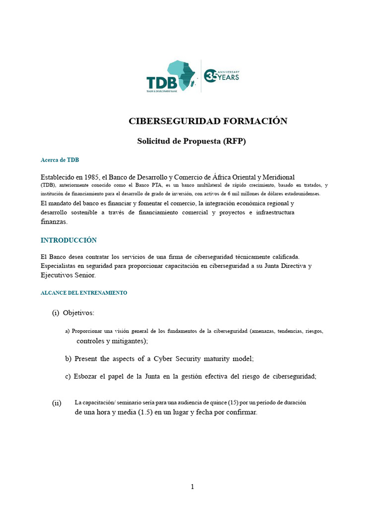 Capacitación en Ciberseguridad para TDB | PDF | La seguridad ...
