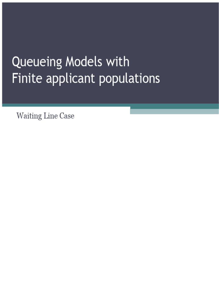 Finite Population Queueing Models | PDF | Mathematical Objects ...
