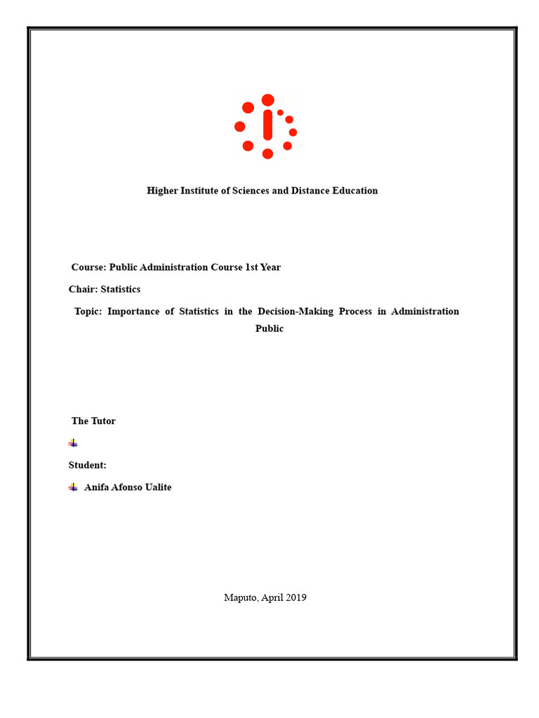 Statistics in Public Administration Decisions | PDF | Statistics | Pie ...