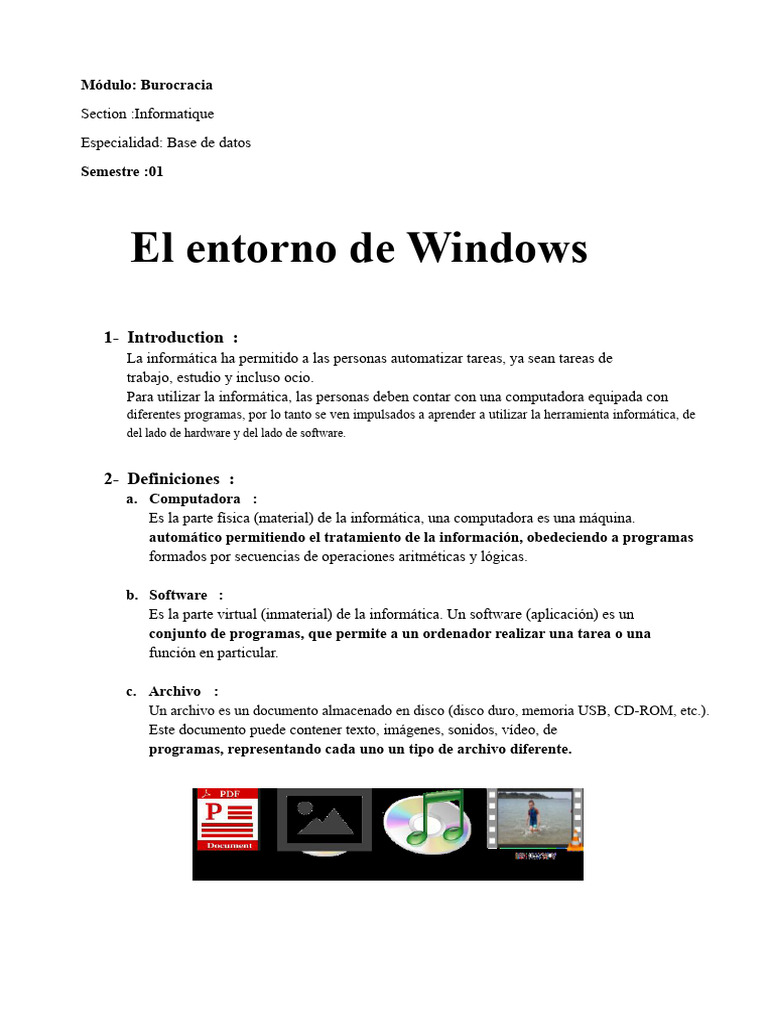 Introducción a la Informática y Windows | PDF | Archivo de computadora ...
