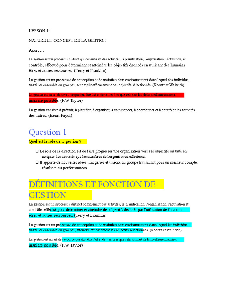 Concepts et Rôles de la Gestion | PDF | Motivation | Motivant