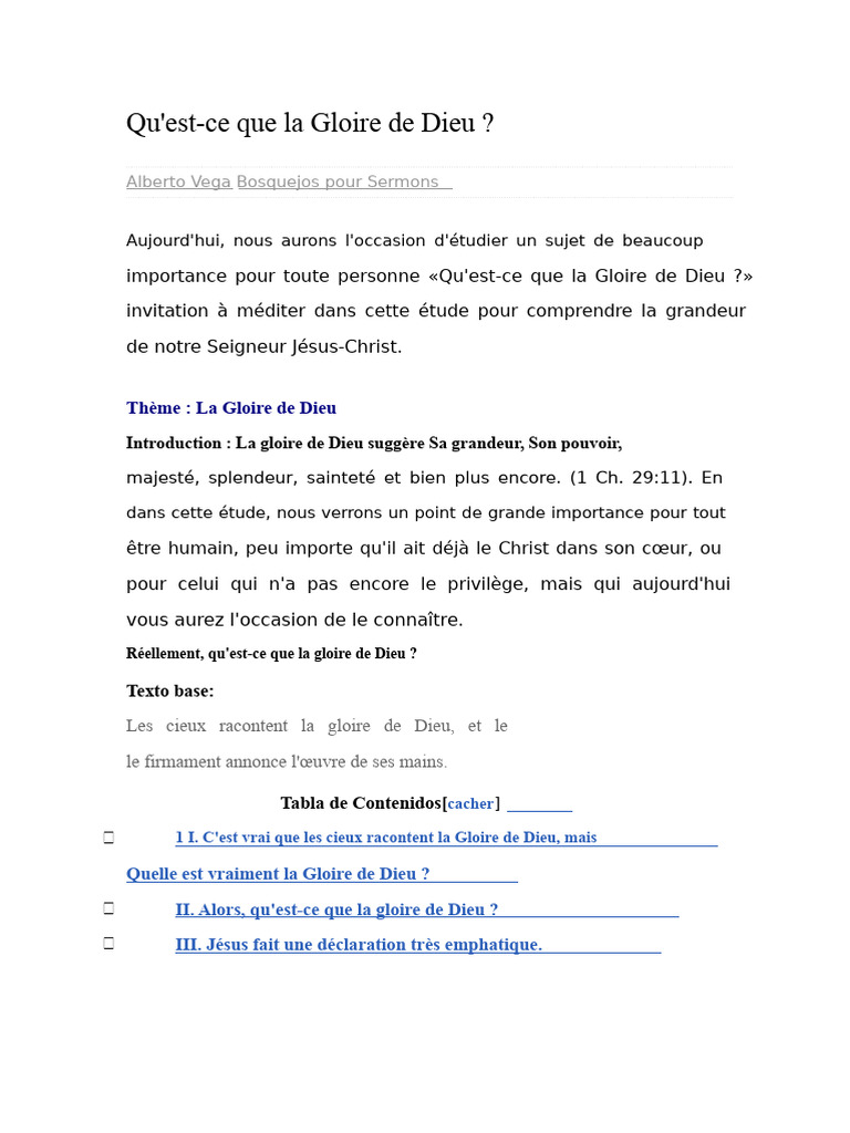 Comprendre la Gloire de Dieu | PDF | Dieu | Moïse