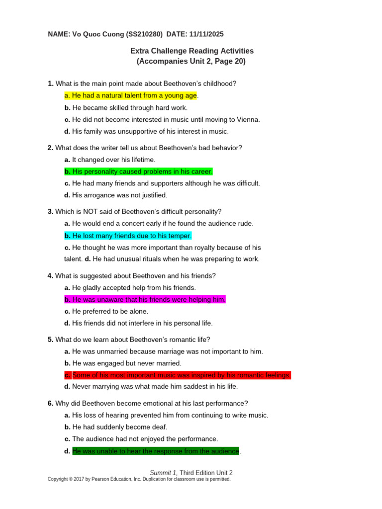 Unit 2 Reading Homework - Vo Quoc Cuong (SS210280) (2) | PDF | Ludwig ...