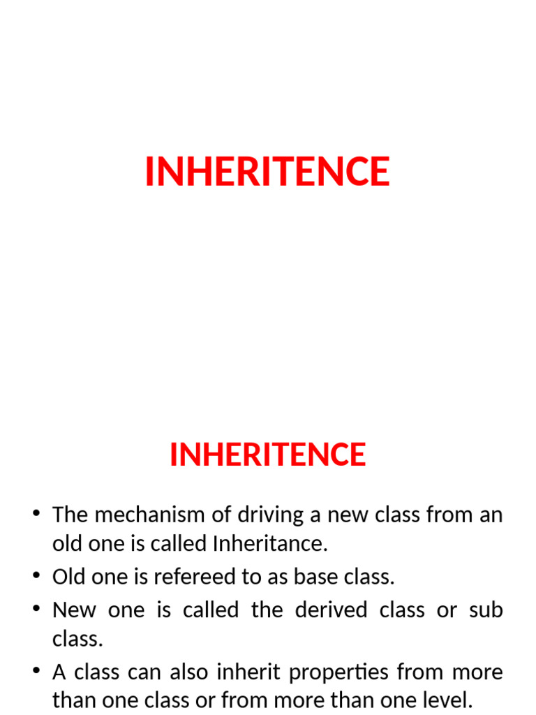 5-Inheritence Oops Notes For Inheritance | PDF | Computer Programming ...