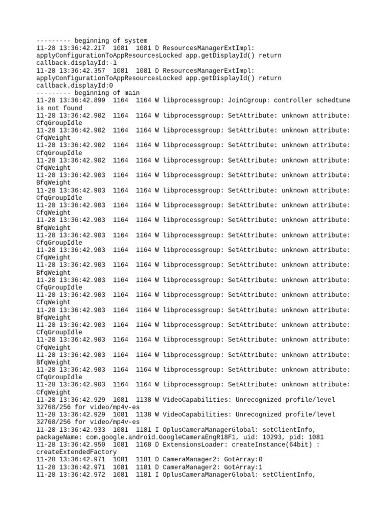 Camera Manager Debug Log Analysis | PDF | Software Engineering | Computing