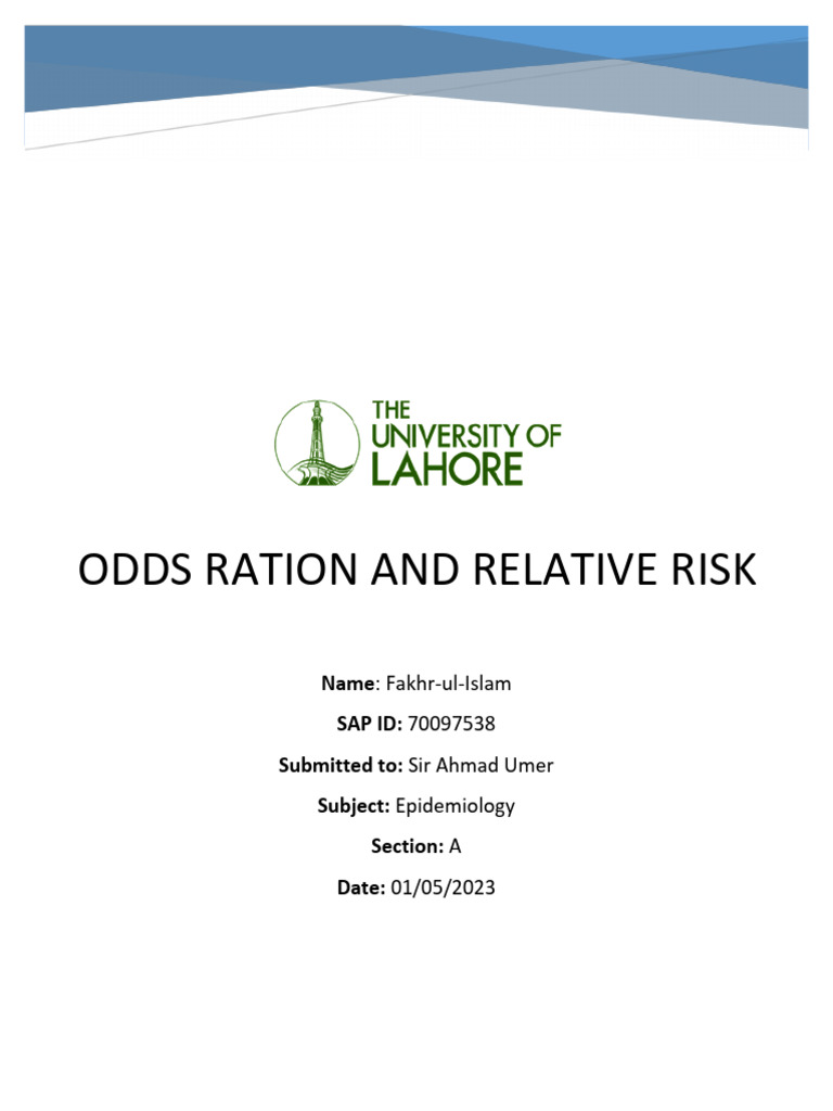 Odds Ratio vs. Relative Risk Explained | PDF | Relative Risk | Odds Ratio