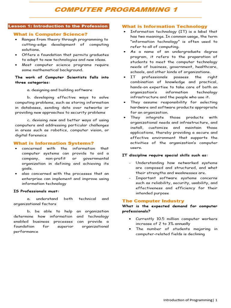 Overview of Computer Programming Careers | PDF | Augmented Reality ...