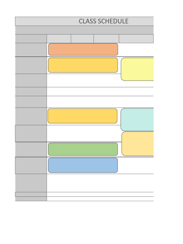 1st Semester Class Schedule Overview | PDF
