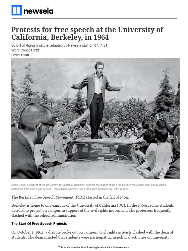 Berkeley Free Speech | PDF | Social Conflict | Protest