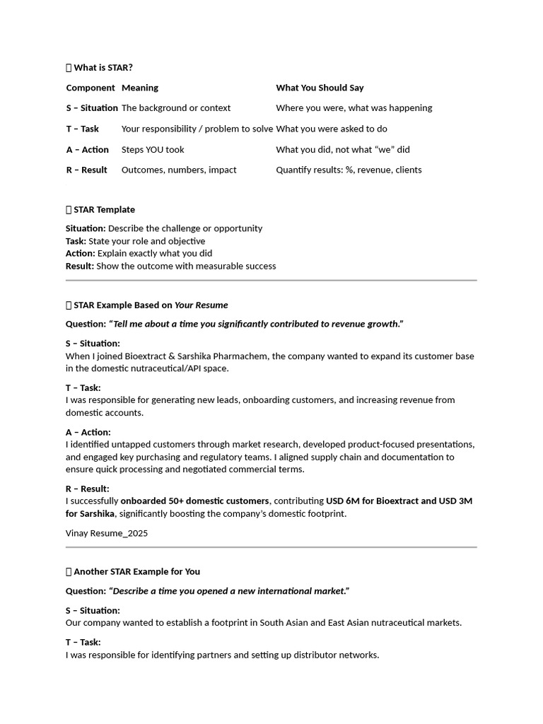 Mastering the STAR Interview Technique | PDF