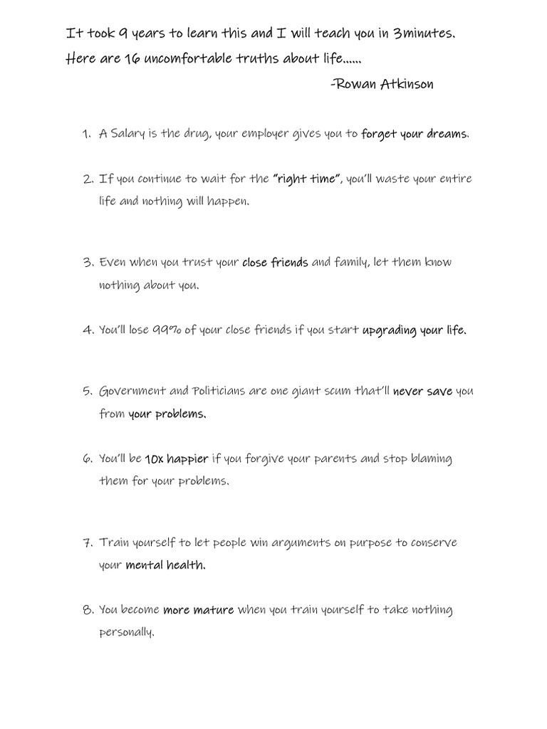 Quotation For Life Learnings-2023 | PDF