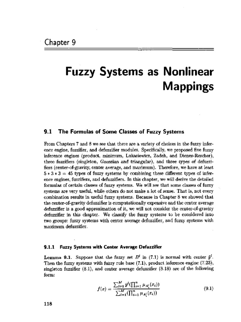 Fuzzy Systems: Nonlinear Mappings Explained | PDF | Mathematical ...
