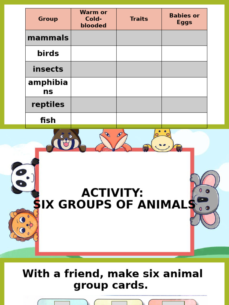 Animal Groups: Warm vs. Cold-Blooded | PDF