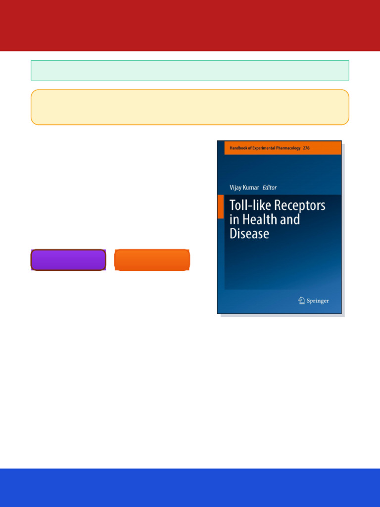 Toll like Receptors in Health and Disease 1st edition by Vijay Kumar ...