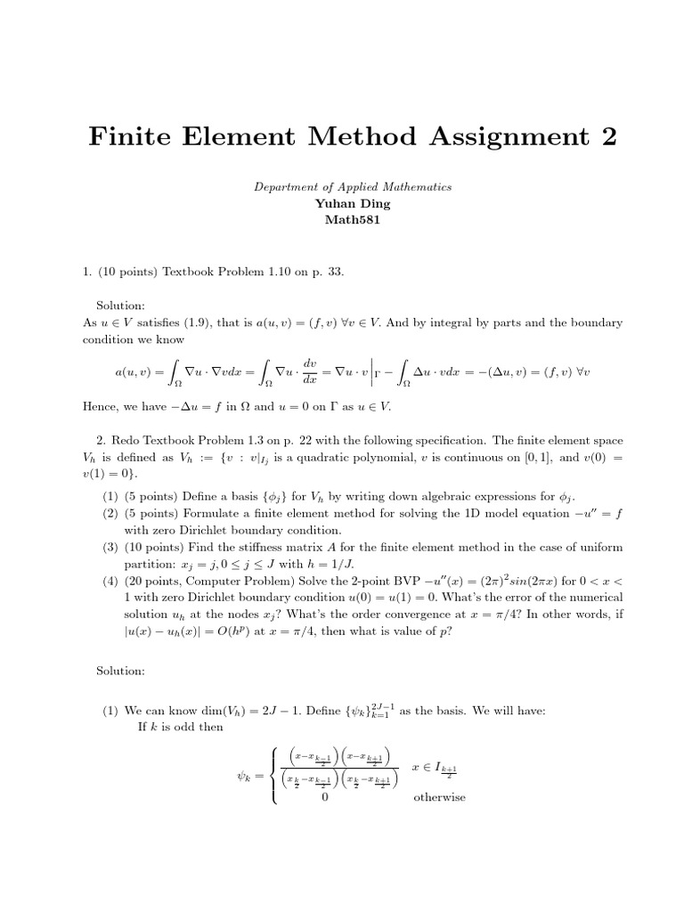 hw2sol | PDF | Finite Element Method | Vertex (Graph Theory)