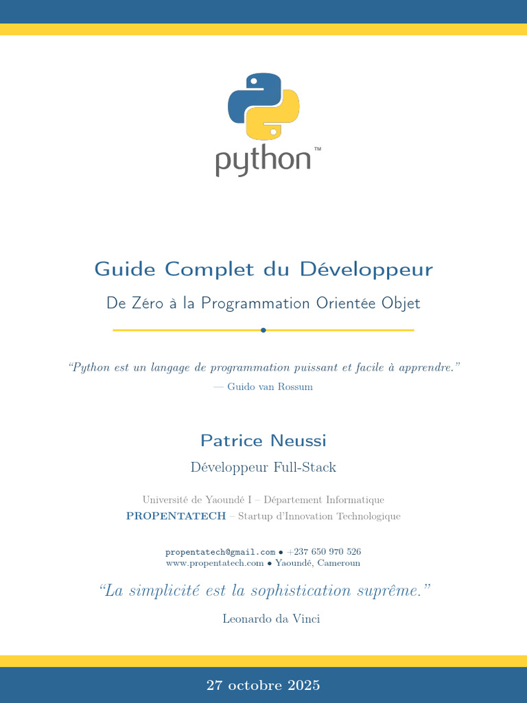 Guide Complet pour Apprendre Python | PDF | Python (Langage de ...