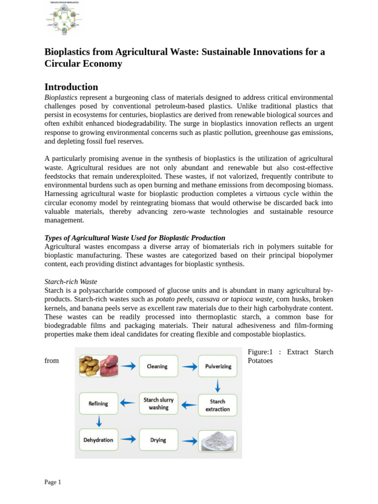 Bioplastics from Agricultural Waste Solutions | PDF | Biodegradation ...