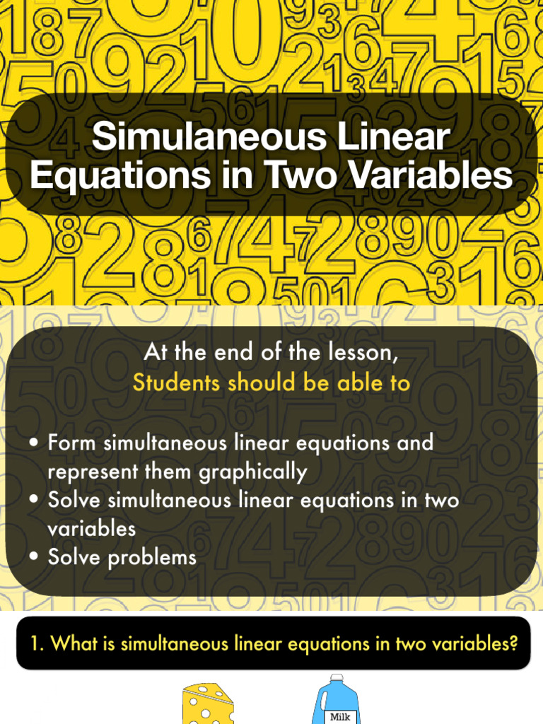 Solving Simultaneous Linear Equations | PDF | Equations | System Of ...
