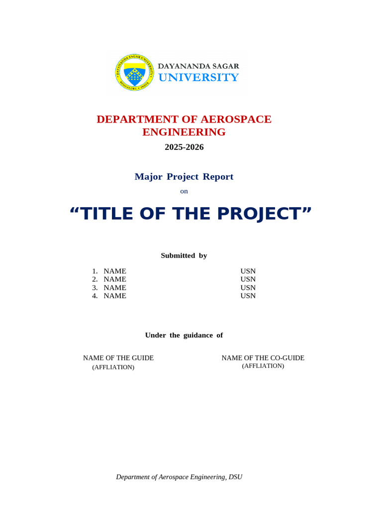 Aerospace Engineering Project Report 2025 | PDF | Abstract (Summary)