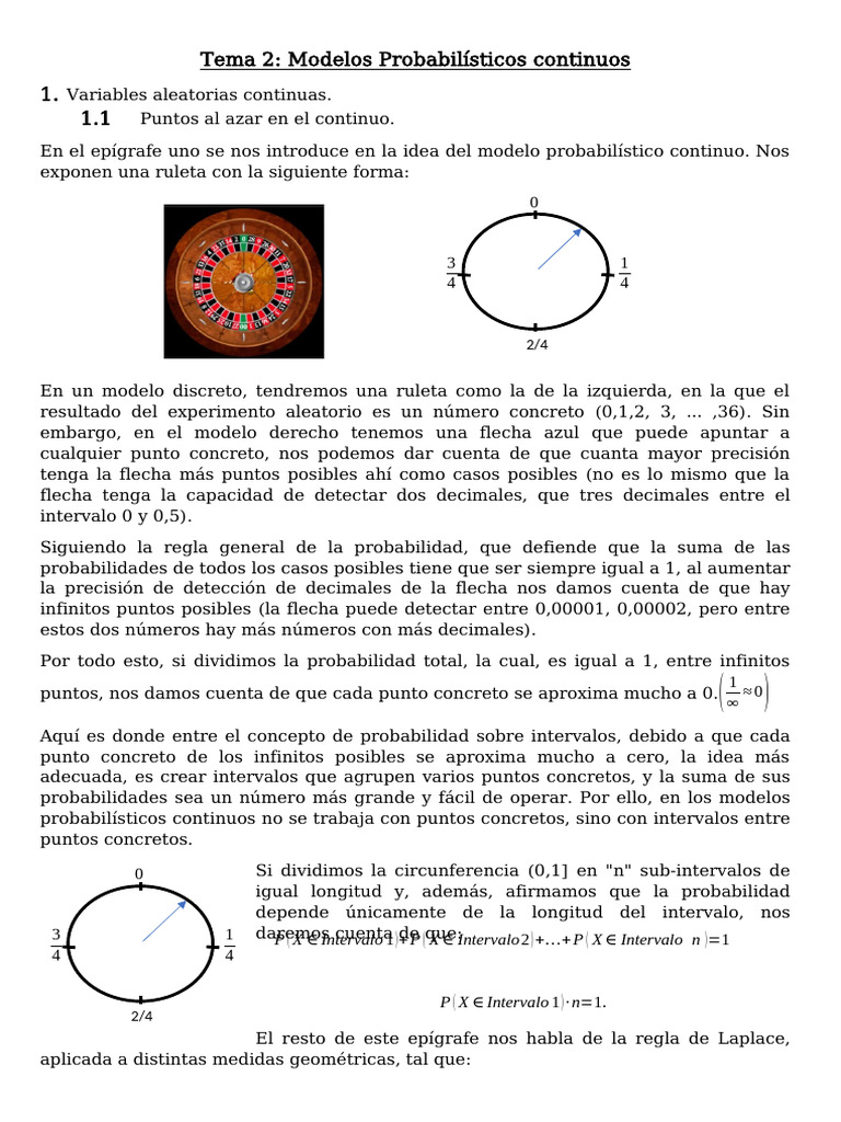 Modelos Probabilísticos Continuos: Fundamentos | PDF | Distribución ...