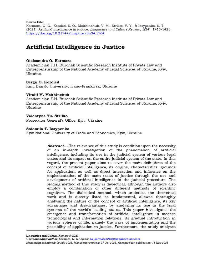 AI's Role in Modern Justice Systems | PDF | Artificial Intelligence ...