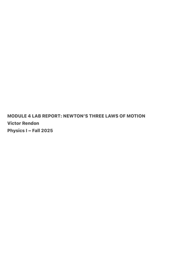 Newton's Laws of Motion Lab Report | PDF | Force | Newton's Laws Of Motion