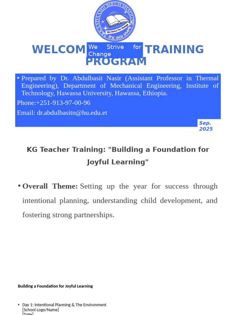 KG Teacher Training: Joyful Learning Guide | PDF | Literacy | Teachers