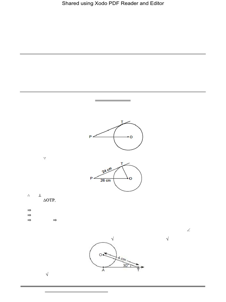 Class X Maths Practice Paper: Circles | PDF | Circle | Perpendicular