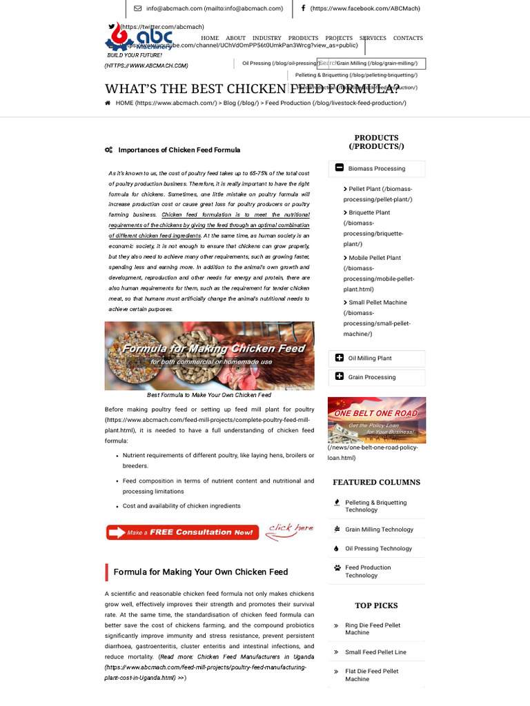 AccurateFormulatoMakeChickenFeedforBroiler, Layers, Breeders ...