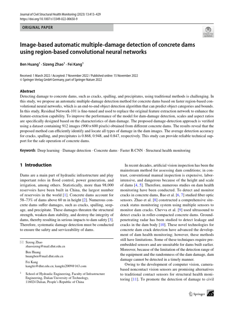 Automatic Damage Detection in Concrete Dams | PDF | Deep Learning