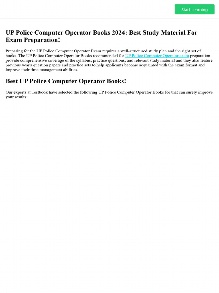 UP Police Computer Operator Books 2024 - Best Study Material For Exam ...