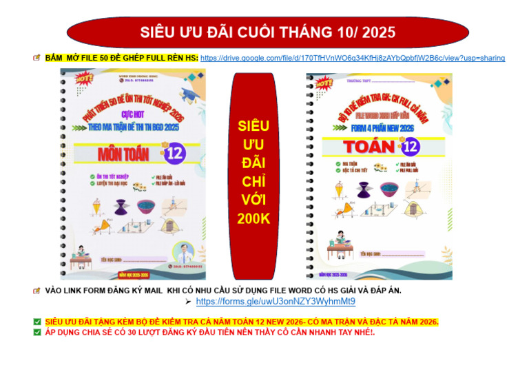 Bộ 50 Đề Ôn Thi Tn Toan 12 Hot 2026 - Ghép Full Rèn Hs | PDF