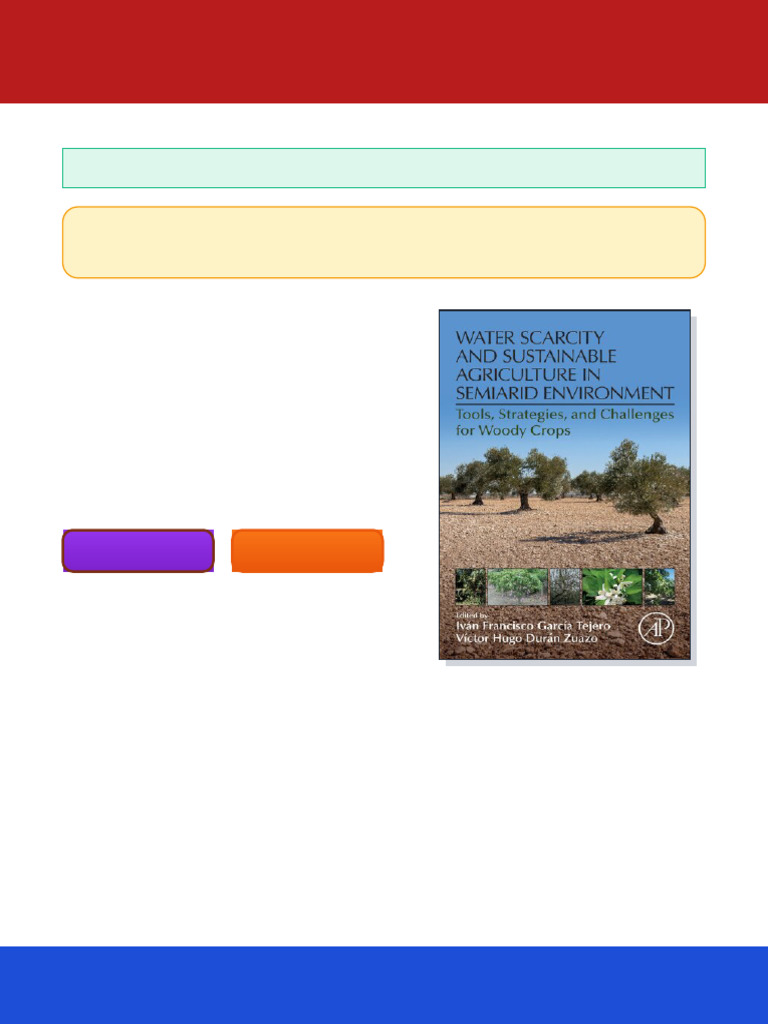 Water Scarcity and Sustainable Agriculture in Semiarid Environment ...