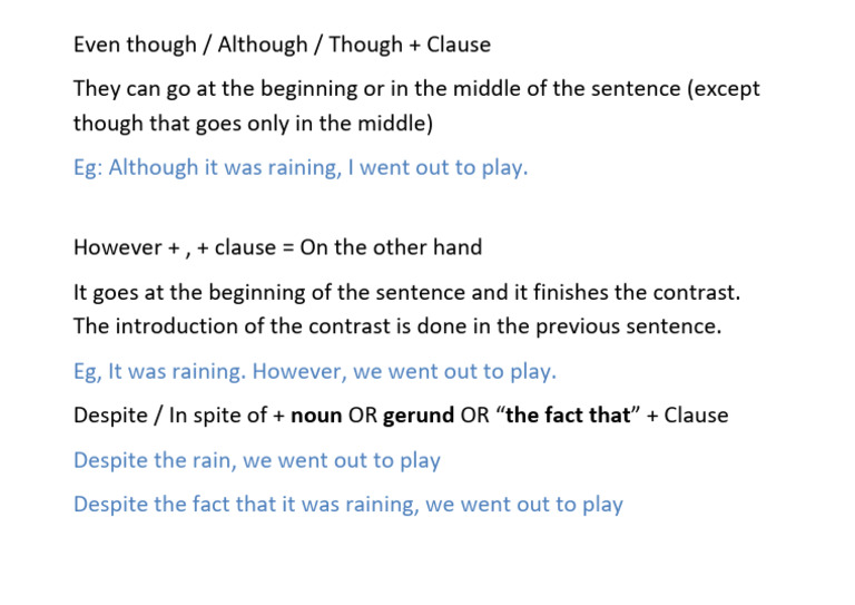 Using Contrast in English Sentences | PDF