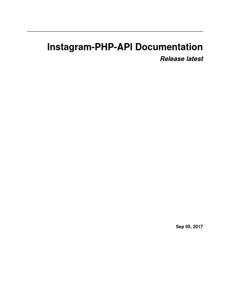 Instagram PHP API Documentation Guide | PDF