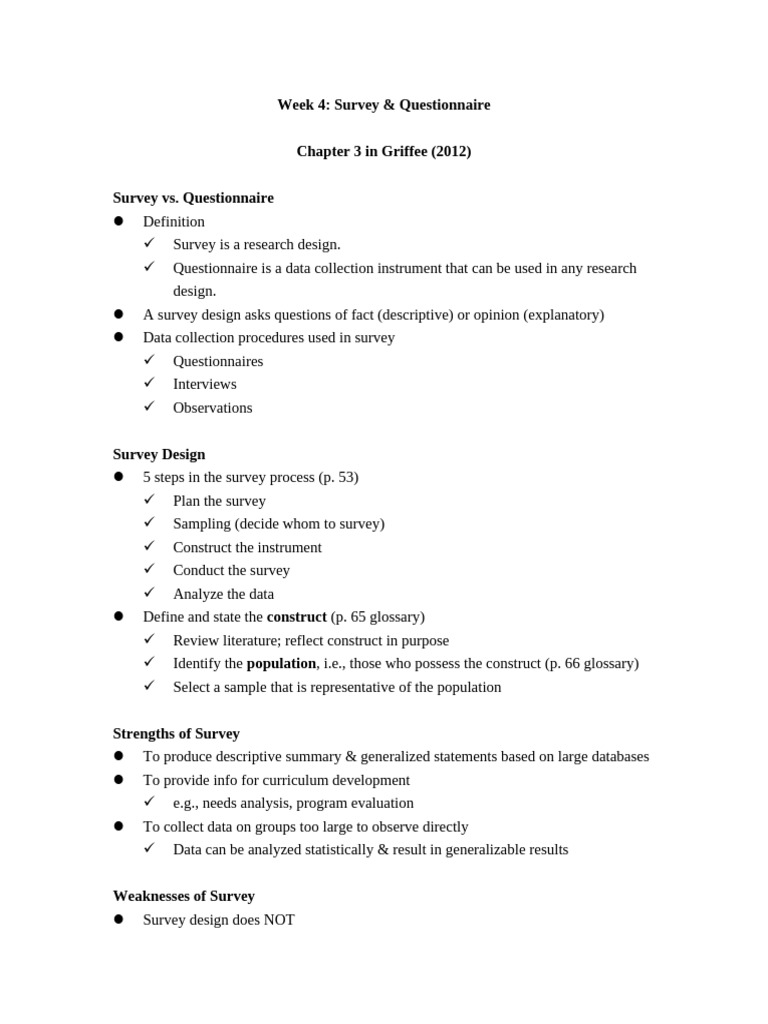 Ppt Notes - Week 4 | PDF | Sampling (Statistics) | Survey Methodology