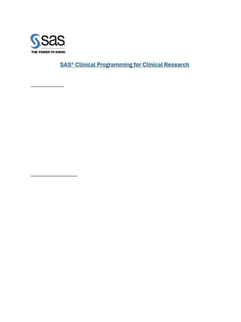 SAS Clinical Programming Certification Guide | PDF | Sas (Software) | Sql