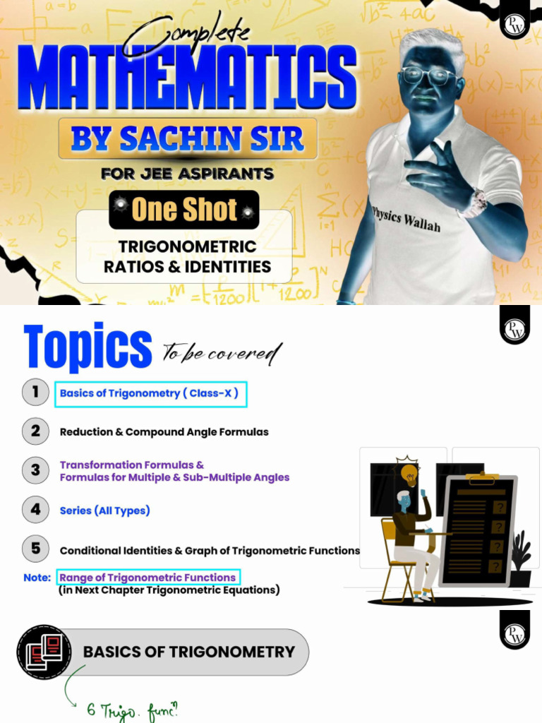Trigonometric Ratios and Identities (One Shot) Class Notes | PDF