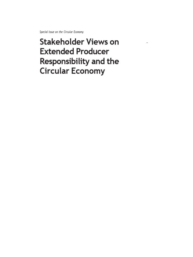 EPR and Circular Economy Insights | PDF | Electronic Waste | Recycling