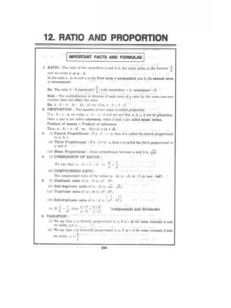 Ratio and Proportion | PDF